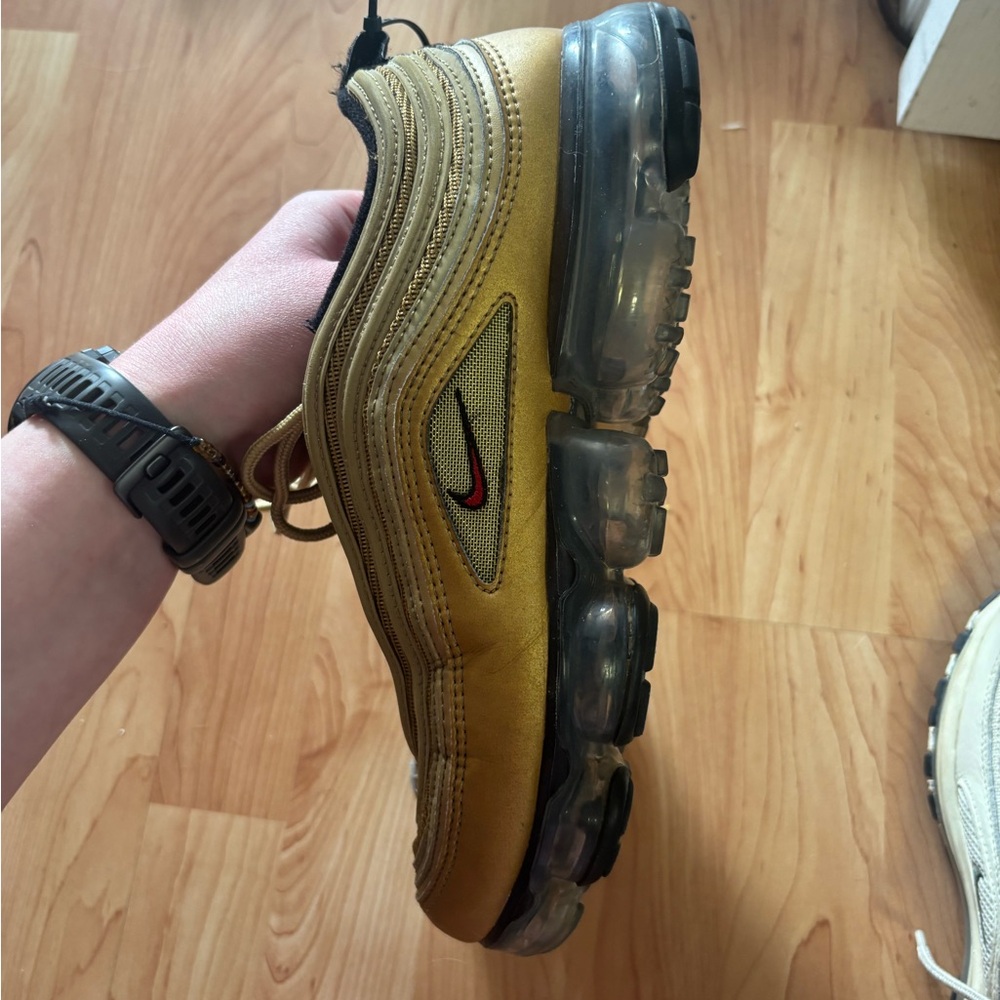 Nike Metallic Gold and brown VaporMax Air Cushion Sneaker